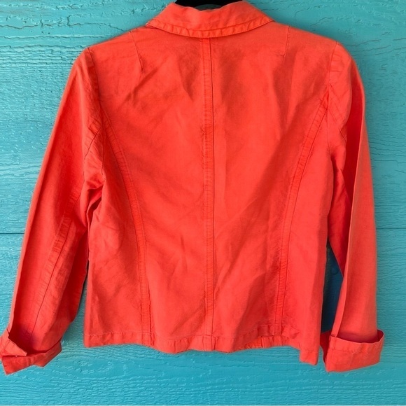 J.CREW LINEN SCHOOLBOY BLAZER LIGHTWEIGHT PATCH POCKETS SIZE 10 ORANGE EUC - Picture 8 of 8